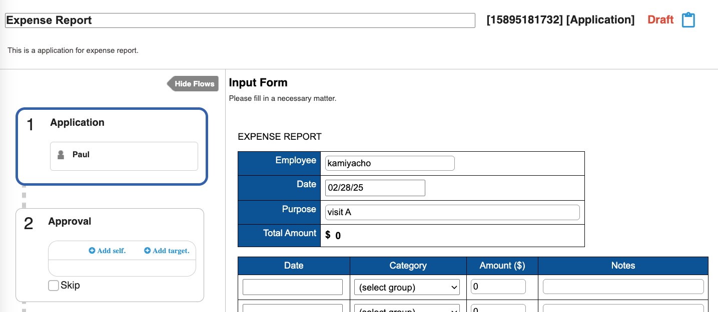 Display the draft task data-EN