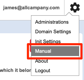 Click the gear icon then click Manual-EN