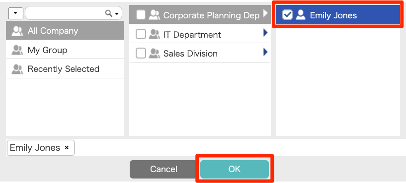 Create a new task Select assignee-EN